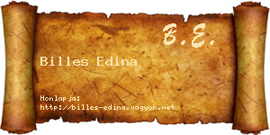 Billes Edina névjegykártya